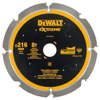 Диск циркулярен за рязане DeWALT за фиброцимент, ламинат и MDF  216 мм, 30 мм, 2 мм, 8 z, Extreme