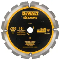 Диск циркулярен за рязане DeWALT за фиброцимент, ламинат и MDF  305 мм, 30 мм, 2.4 мм, 16 z, Extreme