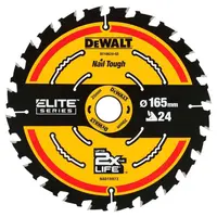 Диск циркулярен за рязане DeWALT на дърво напречно надлъжно с HM пластини  165 мм, 20 мм, 1.66 мм, 24 z, DT10400