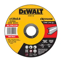 Диск карбофлексен за рязане DeWALT на метал  125 мм, 3 мм, 22.23 мм, Extreme