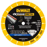 Диск диамантен за сухо рязане DeWALT на метал  355 мм, 25.4 мм, 3.3 мм, Extreme Metal