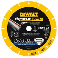 Диск диамантен за сухо рязане DeWALT на метал  230 мм, 22.23 мм, 2.1 мм, Extreme Metal