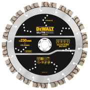 Диск диамантен за сухо и мокро рязане DeWALT на бетон, тухли и керемиди  230 мм, 22.23 мм, Elite - product - 095 DWT1827
