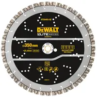Диск диамантен за сухо и мокро рязане DeWALT на армиран бетон  350 мм, 25.4 мм, Elite