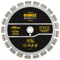 Диск диамантен за сухо и мокро рязане DeWALT на асфалт  350 мм, 25.4 мм, Elite