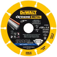 Диск диамантен за сухо рязане DeWALT на метал  125 мм, 22.23 мм, 1.3 мм, Extreme Metal