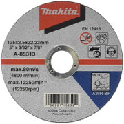 Диск карбофлексен за рязане Makita на метал  125 мм, 22.23 мм, 2.5 мм, A-85313 - product - 095 MKT 282