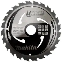 Диск циркулярен за рязане Makita на дърво напречно надлъжно с HM пластини  185 мм, 30 мм, 1.2 мм, 24 z, Mforce