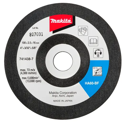 Диск карбофлексен за шлайфане Makita на метал  100 мм, 16 мм, 2.5 мм, 794229-5