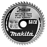 Диск циркулярен за рязане Makita на алуминий с HM пластини  136 мм, 20 мм, 1.6 мм, 50 z, Specialized