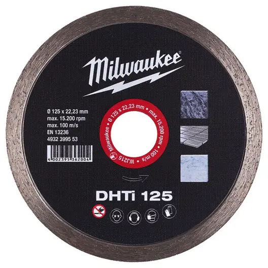 Диск диамантен за сухо рязане Milwaukee на гранит, мрамор и скални материали  125 мм, 22.23 мм, 2.1 мм, DHTi