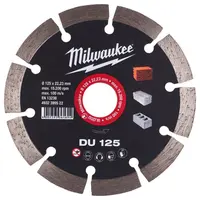 Диск диамантен за сухо рязане Milwaukee на тухли, бетон и керемиди  125 мм, 22.23 мм, 2.3 мм, DU