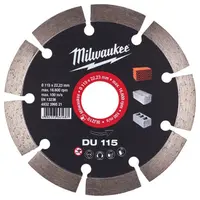 Диск диамантен за сухо рязане Milwaukee на тухли, бетон и керемиди  115 мм, 22.23 мм, 2.2 мм, DU