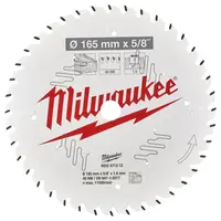 Диск циркулярен за рязане Milwaukee на дърво с HM пластини с PTFE покритие  165 мм, 1.6 мм, 40 z, CSB P