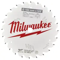 Диск циркулярен за рязане Milwaukee на дърво грубо с HM пластини  184 мм, 1.6 мм, 24 z, CSB P
