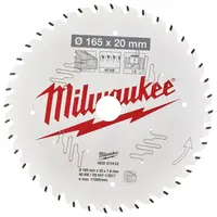 Диск циркулярен за рязане Milwaukee на дърво с HM пластини с PTFE покритие  165 мм, 20 мм, 1.6 мм, 40 z, CSB P