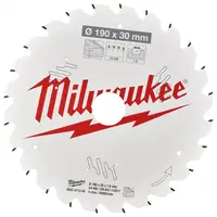 Диск циркулярен за рязане Milwaukee на дърво грубо с HM пластини  190 мм, 30 мм, 1.6 мм, 24 z, CSB P