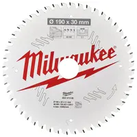 Диск циркулярен за рязане Milwaukee на дърво с HM пластини с PTFE покритие  190 мм, 30 мм, 2.1 мм, 48 z, CSB P