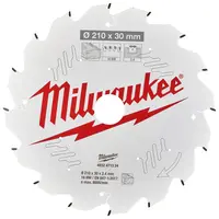 Диск циркулярен за рязане Milwaukee на дърво грубо с HM пластини  210 мм, 30 мм, 2.4 мм, 16 z, CSB P