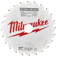 Диск циркулярен за рязане Milwaukee на дърво грубо с HM пластини  184 мм, 30 мм, 1.6 мм, 24 z, CSB P