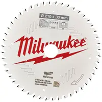 Диск циркулярен за рязане Milwaukee на дърво с HM пластини с PTFE покритие  210 мм, 30 мм, 2.8 мм, 48 z, CSB P