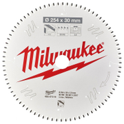 Диск циркулярен за рязане Milwaukee на алуминий с HM пластини с PTFE покритие  254 мм, 30 мм, 3 мм, 80 z, CSB MS - product - 095 MLA1688