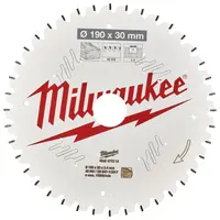 Диск циркулярен за рязане Milwaukee на дърво с HM пластини с PTFE покритие  190 мм, 30 мм, 2.4 мм, 40 z, CSB MS