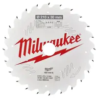 Диск циркулярен за рязане Milwaukee на дърво грубо с HM пластини  210 мм, 30 мм, 1.9 мм, 24 z, CSB TS