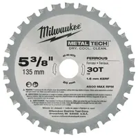 Диск циркулярен за рязане Milwaukee на метали с HM пластини  135 мм, 20 мм, 1.6 мм, 30 z, CSB P