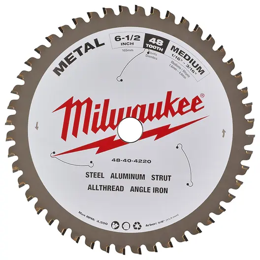 Диск циркулярен за рязане Milwaukee на метали с HM пластини  165 мм, 1.6 мм, 48 z, CSB P
