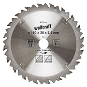 Диск циркулярен за рязане Wolfcraft на дърво напречно надлъжно с HM пластини  160 мм, 20 мм, 20 z - product - 095 WLF 966