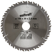 Диск циркулярен за рязане Wolfcraft на дърво фино напречно надлъжно с HM пластини  190 мм, 30 мм, 30 z - product - 095 WLF 968