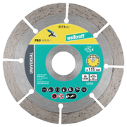Диск диамантен за сухо рязане Wolfcraft универсален  115 мм, 22.23 мм, Pro Universal - product - 095 WLF1873