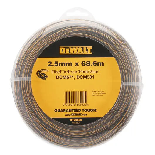 Корда DeWALT за моторна коса квадратна 2.5 мм, 68.6 м, DT20652