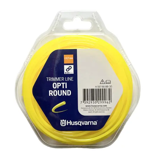Корда Husqvarna за моторна коса кръгла 2.7 мм, 70 м, жълта, Opti Round