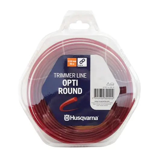 Корда Husqvarna за моторна коса кръгла 3 мм, 56 м, червена, Opti Round