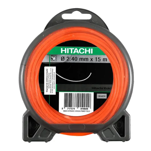 Корда HiKOKI - Hitachi за моторна коса квадратна 2.4 мм, 15 м, оранжева