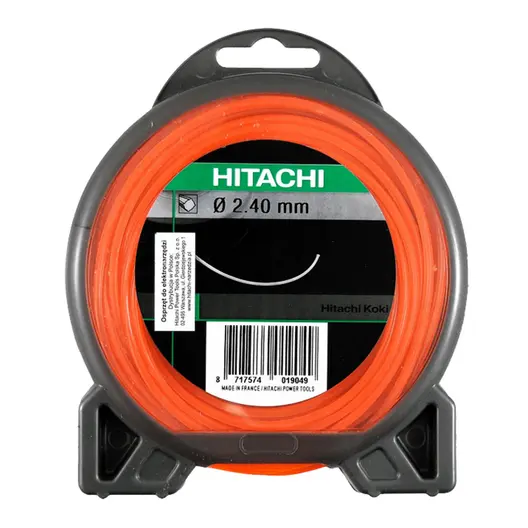 Корда HiKOKI - Hitachi за моторна коса квадратна 2.4 мм, 69 м, оранжева