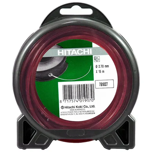 Корда HiKOKI - Hitachi за моторна коса квадратна 2.7 мм, 15 м, червена