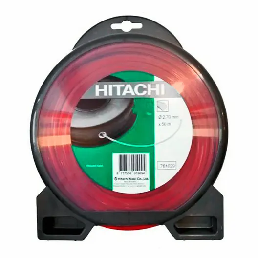 Корда HiKOKI - Hitachi за моторна коса квадратна 2.7 мм, 56 м, червена