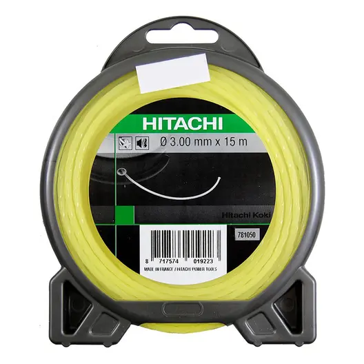 Корда HiKOKI - Hitachi за моторна коса усукана безшумна 3 мм, 15 м, жълта