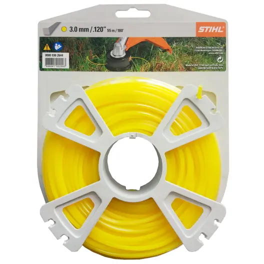 Корда STIHL за моторна коса квадратна 3 мм, 53 м, жълта
