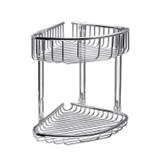 Етажерка за тоалетни принадлежности Kapitan ъглова двойна дълбока  210x210x330 мм, неръждаема стомана, Nets & More - product - 098 DPL 247