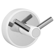 Закачалка за баня Kapitan двойна  60x52x60 мм, неръждаема стомана, бяла, кръгла, Optimo - product - 098 DPL 243