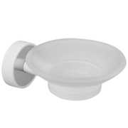 Сапунерка за баня Kapitan стъклена  110х140х60 мм, неръждаема стомана, бяла, Optimo - product - 098 DPL 258
