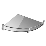 Полица за баня Kapitan за тоалетни принадлежности ъглова, с борд, без рафтодържачи 200x200x40 мм, стъкло, бял мат, Mirrors & shelves - product - 098 DPL 285