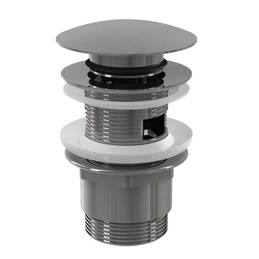 Витло за сифон на мивка Alca Plast с голяма тапа - click/clack, с преливник  ф 62 мм x 1 1/4", A390