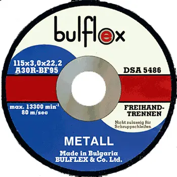 Диск карбофлексен за шлайфане Bulflex на метал  230 мм, 22.2 мм, 6 мм