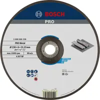 Диск карбофлексен за шлайфане Bosch на метал  230 мм, 22.2 мм, 6 мм, PRO Metal