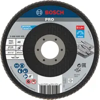 Ламелен диск за шлайфане Bosch на метал и неръждаема стомана  125 мм, 22.23 мм, P40, конусен, PRO X571